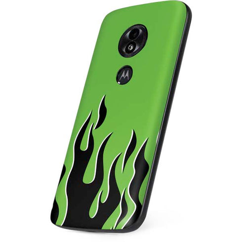 Green Flames Moto E5 Play Skin
